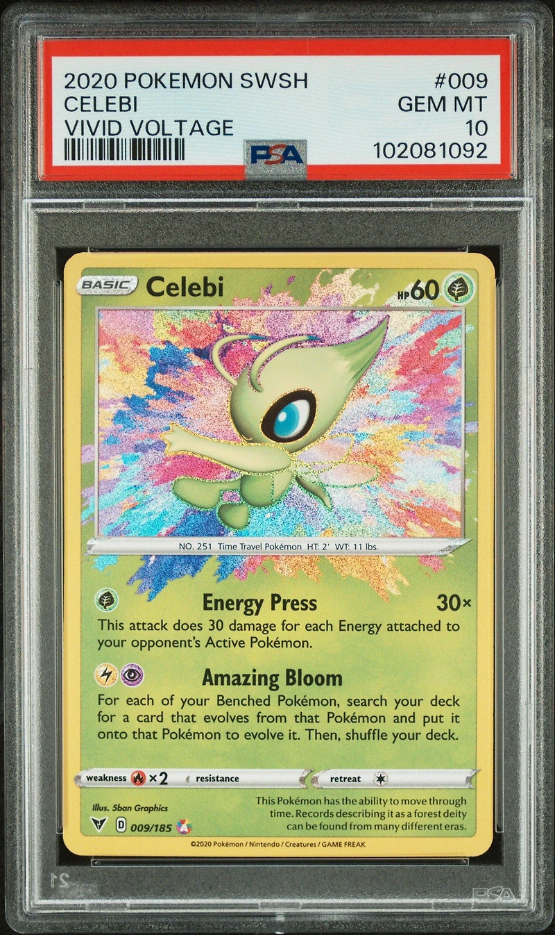 2020 Pokemon Sword & Shield Vivid Voltage 009 Celebi PSA