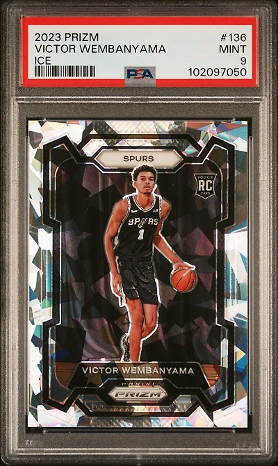 2023 Panini Prizm 136 Victor Wembanyama Ice PSA