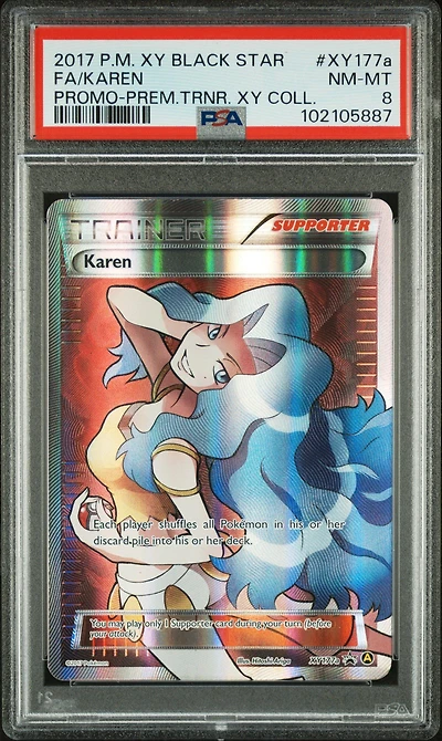 2017 Pokemon Xy Black Star Promo Xy177a Full Art/karen Premium Trainer Xy Collection PSA
