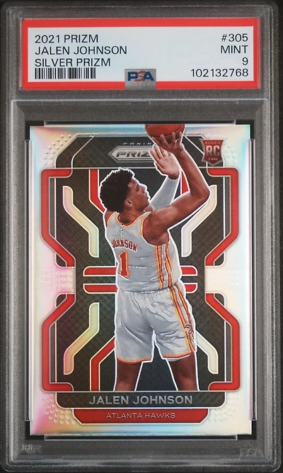 2021 Panini Prizm 305 Jalen Johnson Silver Prizm PSA 9