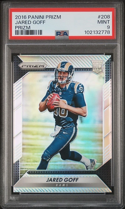 2016 Panini Prizm 208 Jared Goff Prizm PSA