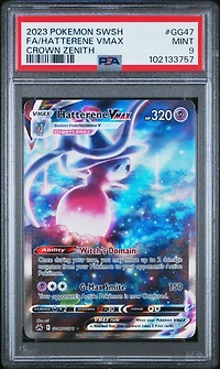 2023 Pokemon Sword And Shield Crown Zenith Gg47 Full Art/hatterene Vmax PSA