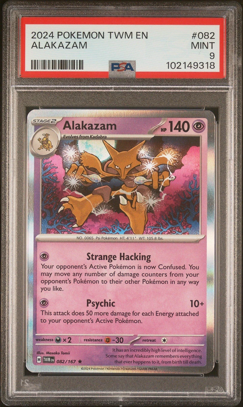 2024 Pokemon Twm En-twilight Masquerade 082 Alakazam PSA
