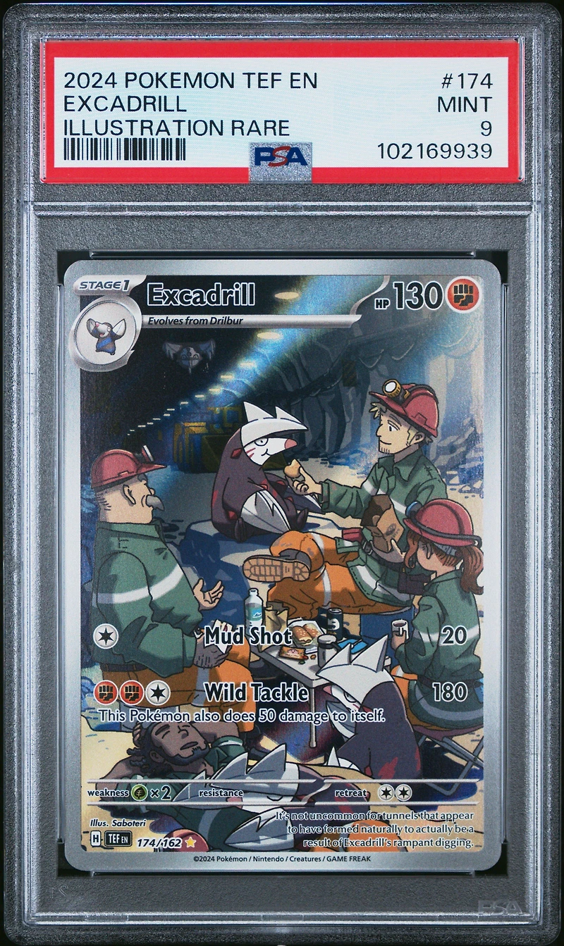 2024 Pokemon Tef En-temporal Forces 174 Excadrill Illustration Rare PSA