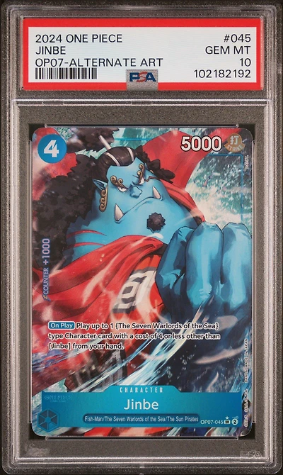 2024 One Piece Op07-500 Years In The Future 045 Jinbe Alternate Art PSA 10