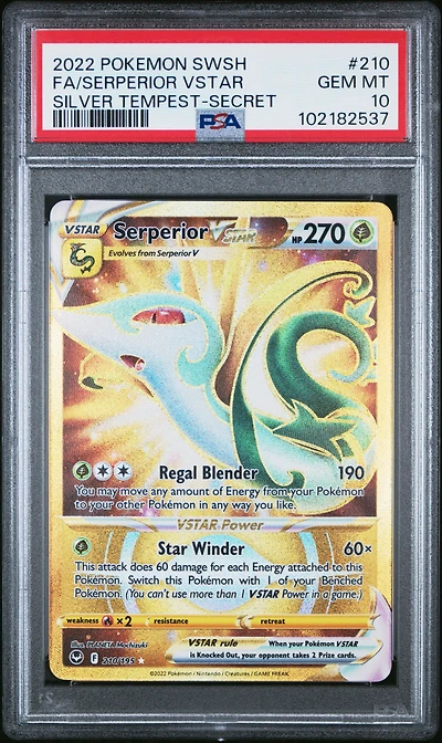 2022 Pokemon Sword & Shield Silver Tempest Full Art/serperior Vstar Secret PSA