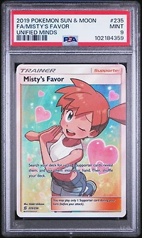 2019 Pokemon Sun & Moon Unified Minds 235 Full Art/misty's Favor PSA