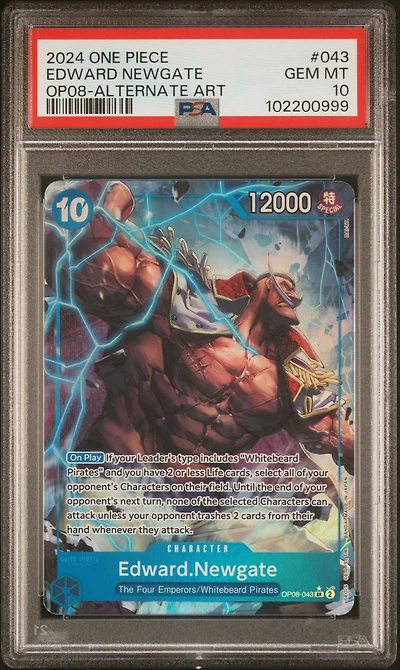 2024 One Piece Op08-two Legends 043 Edward Newgate Alternate Art PSA 10