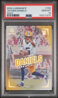 2024 Panini Luminance 102 Jayden Daniels Gold PSA 10
