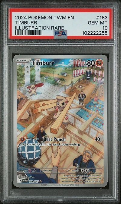 2024 Pokemon Twm En-twilight Masquerade 183 Timburr Illustration Rare PSA