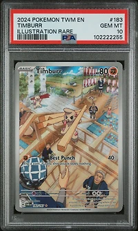2024 Pokemon Twm En-twilight Masquerade 183 Timburr Illustration Rare PSA