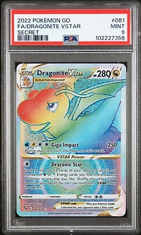 2022 Pokemon Go 081 Full Art/dragonite Vstar Secret PSA