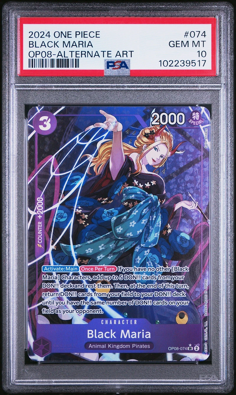 2024 One Piece Op08-two Legends 074 Black Maria Alternate Art PSA 10