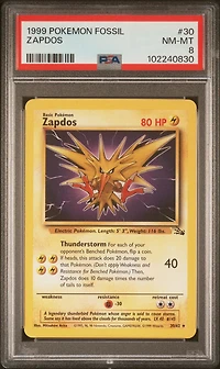 1999 Pokemon Fossil Zapdos PSA