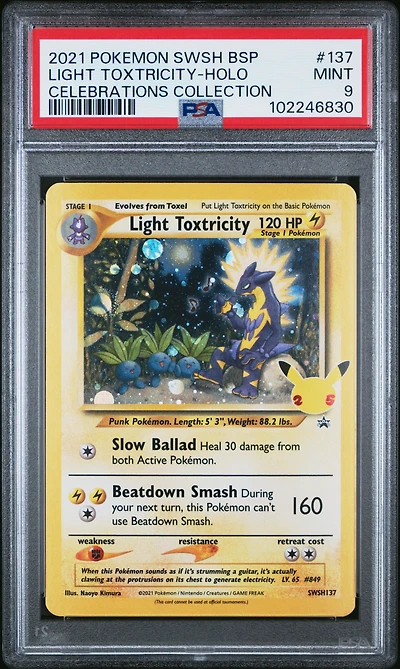 2021 Pokemon Swsh Black Star Promo 137 Light Toxtricity-holo Celebrations Collection PSA
