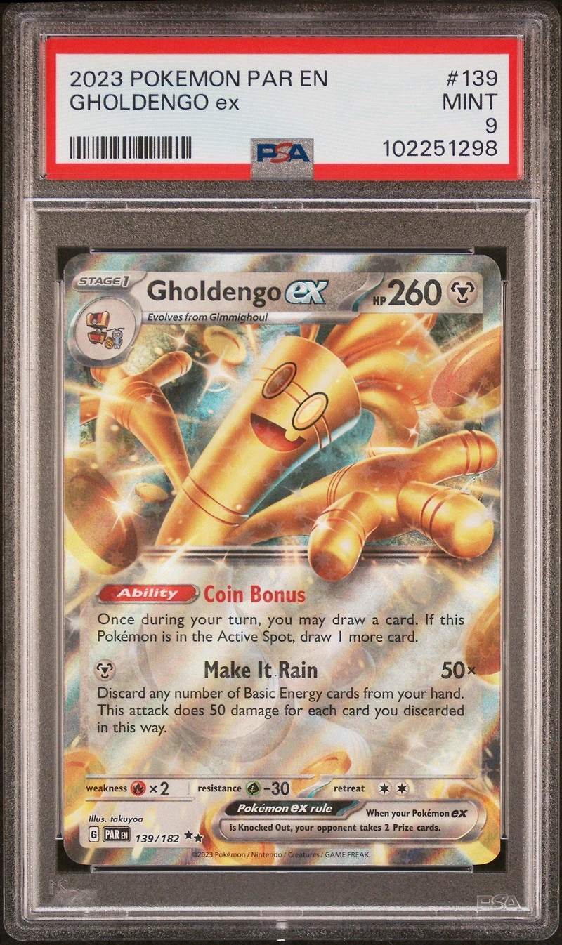 2023 Pokemon Par En-paradox Rift 139 Gholdengo Ex PSA