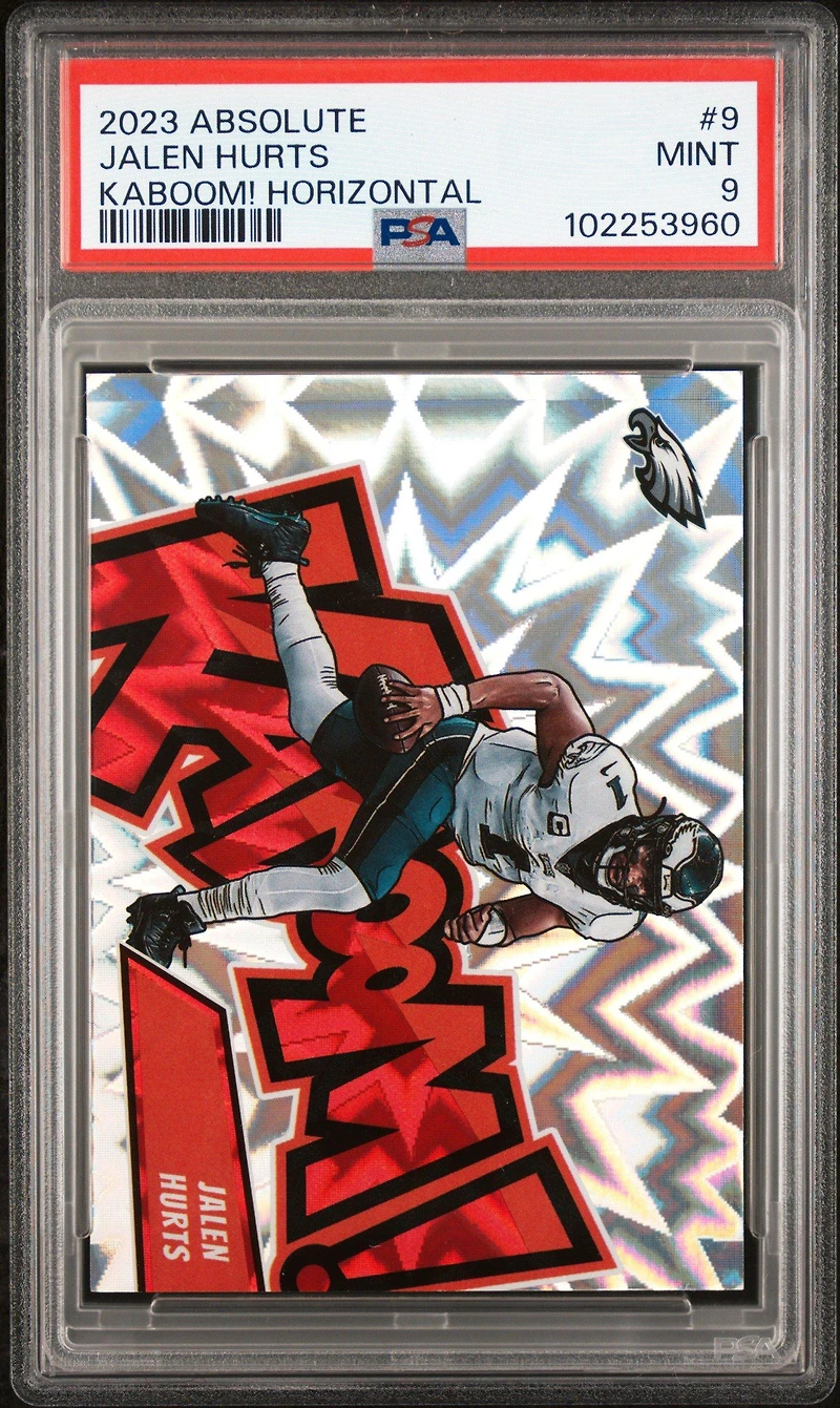 2023 Panini Absolute Kaboom! Horizontal 9 Jalen Hurts PSA 9