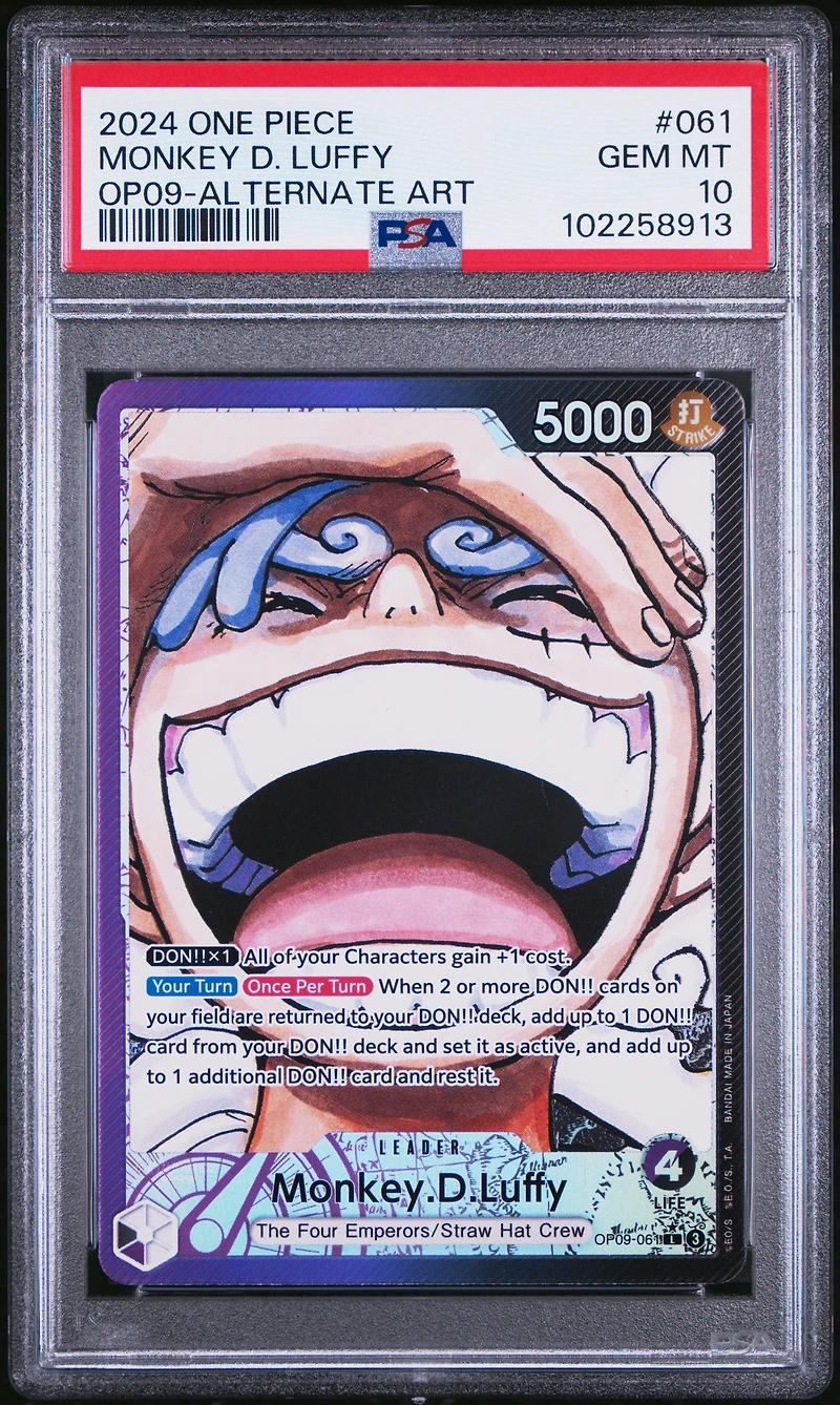 2024 One Piece Op09-emperors In The New World 061 Monkey D. Luffy Alternate Art PSA