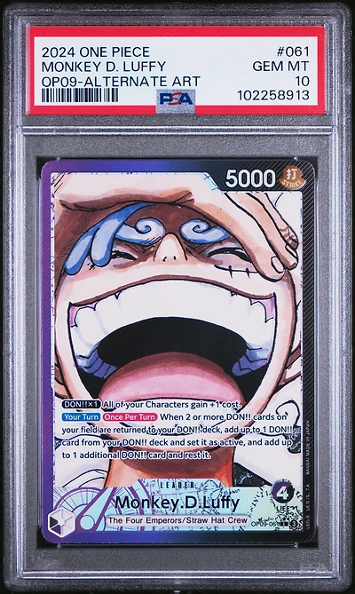 2024 One Piece Op09-emperors In The New World Monkey D. Luffy Alternate Art PSA