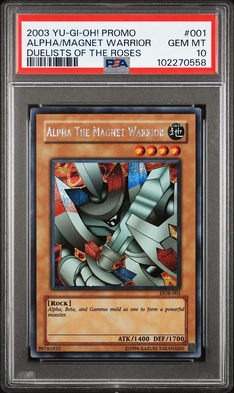2003 Yu-gi-oh! Promo 001 Alpha The Magnet Warrior Duelists Of The Roses PSA 10