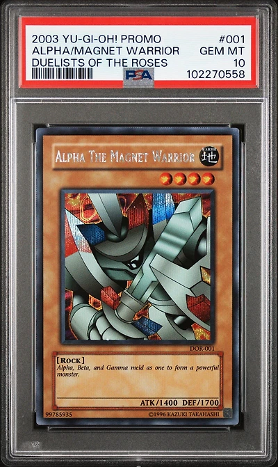 2003 Yu-gi-oh! Promo 001 Alpha The Magnet Warrior Duelists Of The Roses PSA 10