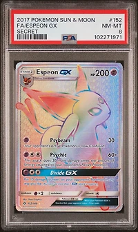 2017 Pokemon Sun & Moon 152 Full Art/espeon Gx Secret PSA