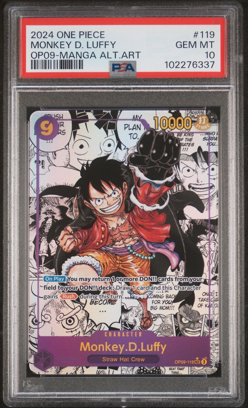 2024 One Piece Op09-emperors In The New World 119 Monkey D. Luffy Manga Alternate Art PSA 10
