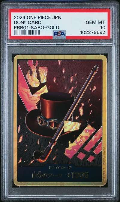 2024 One Piece Japanese Prb01-premium Booster -one Piece Card The Best-  Don!! Card Sabo-gold PSA 10
