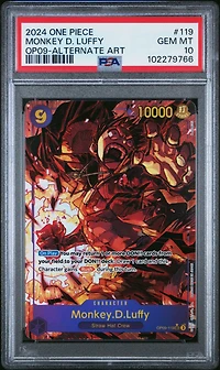 2024 One Piece Op09-emperors In The New World 119 Monkey D. Luffy Alternate Art PSA 10