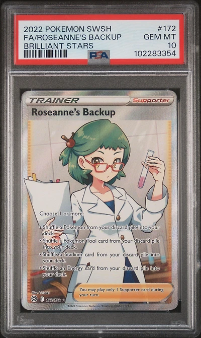 2022 Pokemon Sword & Shield Brilliant Stars 172 Full Art/roseanne's Backup PSA