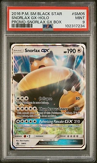 2016 Pokemon Sm Black Star Promo Sm05 Snorlax Gx-holo Snorlax Gx Box PSA 9