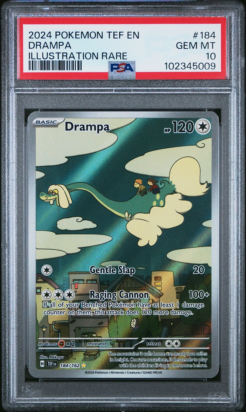 2024 Pokemon Tef En-temporal Forces 184 Drampa Illustration Rare PSA