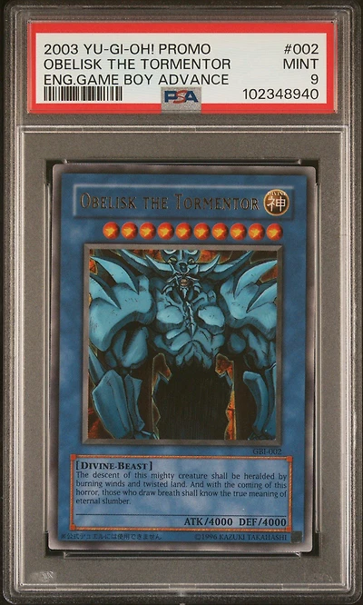 2003 Yu-gi-oh! Promo 002 Obelisk The Tormentor English Game Boy Advance PSA