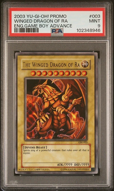 2003 Yu-gi-oh! Promo 003 The Winged Dragon Of Ra English Game Boy Advance PSA