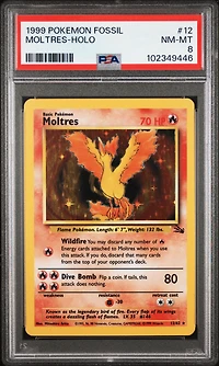 1999 Pokemon Fossil 12 Moltres-holo PSA