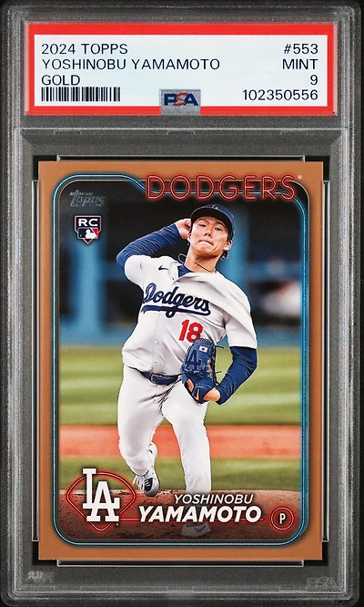 2024 Topps 553 Yoshinobu Yamamoto Gold PSA 9