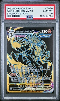 2022 Pokemon Sword & Shield Brilliant Stars Tg30 Full Art/rapid Strike Urshifu Vmax PSA 10