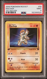 2000 Pokemon Rocket 59 Machop 1st Edition PSA