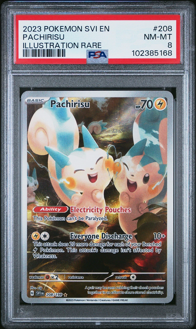 2023 Pokemon Svi En-scarlet & Violet 208 Pachirisu Illustration Rare PSA