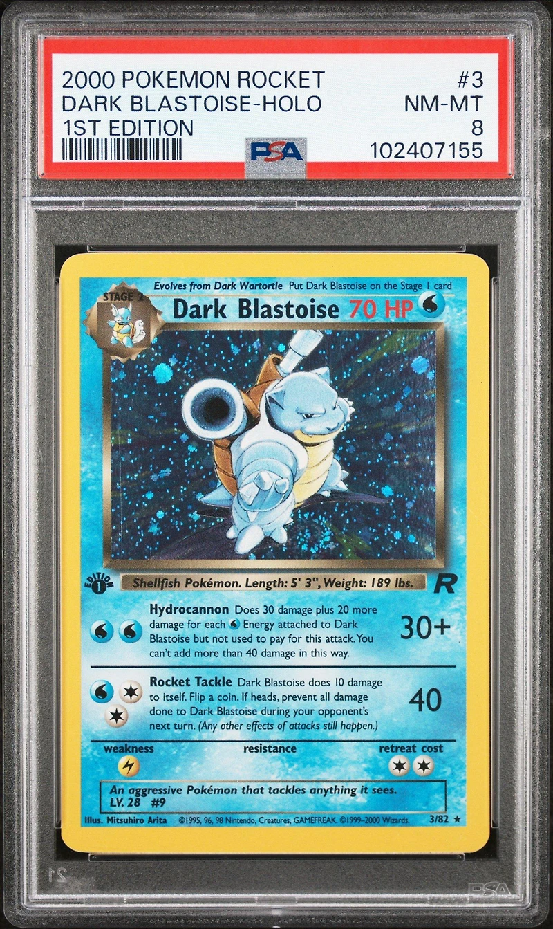 2000 Pokemon Rocket 3 Dark Blastoise-holo 1st Edition PSA