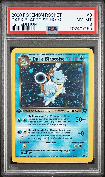 2000 Pokemon Rocket 3 Dark Blastoise-holo 1st Edition PSA