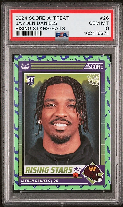 2024 Panini Score-a-treat Rising Stars 26 Jayden Daniels Bats PSA 10