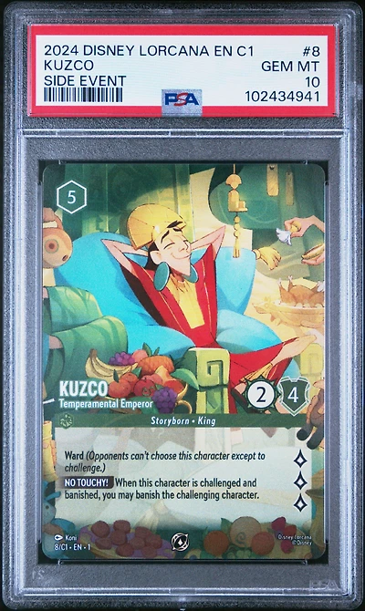 2024 Disney Lorcana En C1-lorcana Challenge Promo 8 Kuzco - Temperamental Emperor Side Event PSA 10