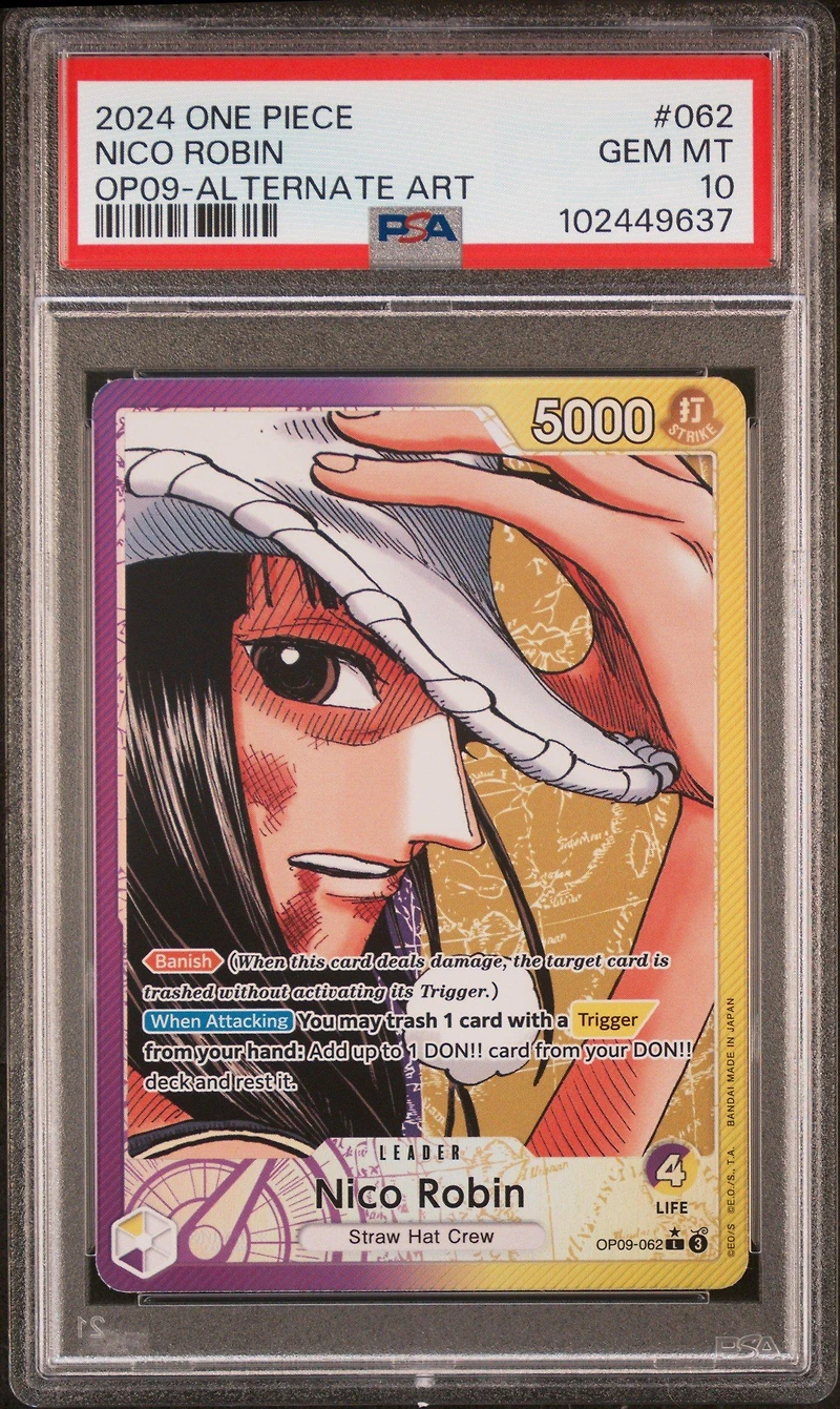 2024 One Piece Op09-emperors In The New World 062 Nico Robin Alternate Art PSA 10