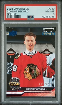 2023 Upper Deck 740 Connor Bedard Deluxe PSA 8