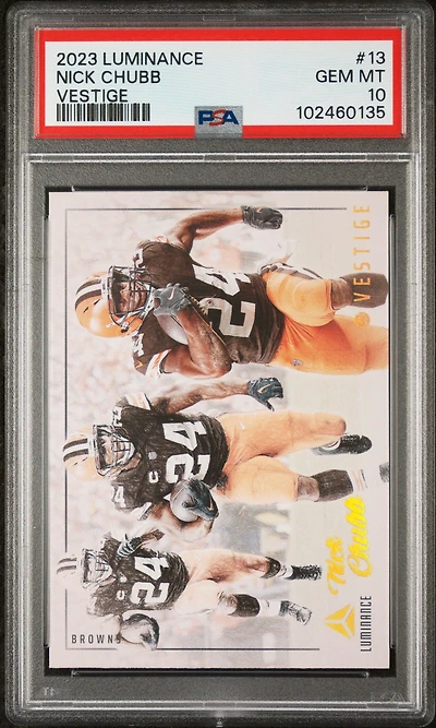 2023 Panini Luminance Vestige 13 Nick Chubb PSA 10