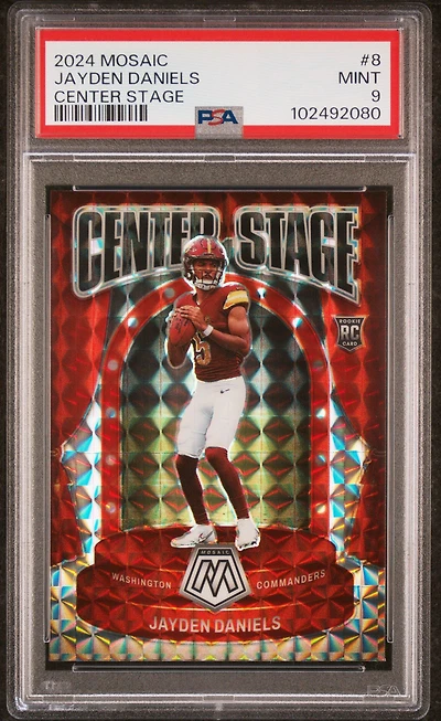 2024 Panini Mosaic Center Stage 8 Jayden Daniels PSA 9