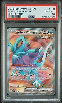 2024 Pokemon Tef En-temporal Forces 189 Walking Wake Ex Ultra Rare PSA