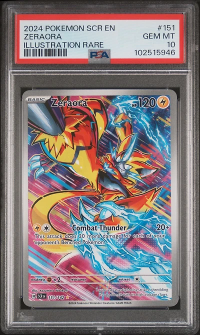 2024 Pokemon Scr En-stellar Crown 151 Zeraora Illustration Rare PSA