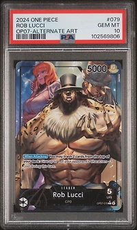 2024 One Piece Op07-500 Years In The Future 079 Rob Lucci Alternate Art PSA 10